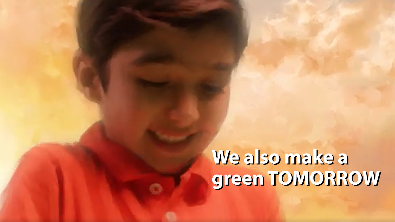 Boy smiling in Tata Steel 'We Also Make Green Tomorrow' film