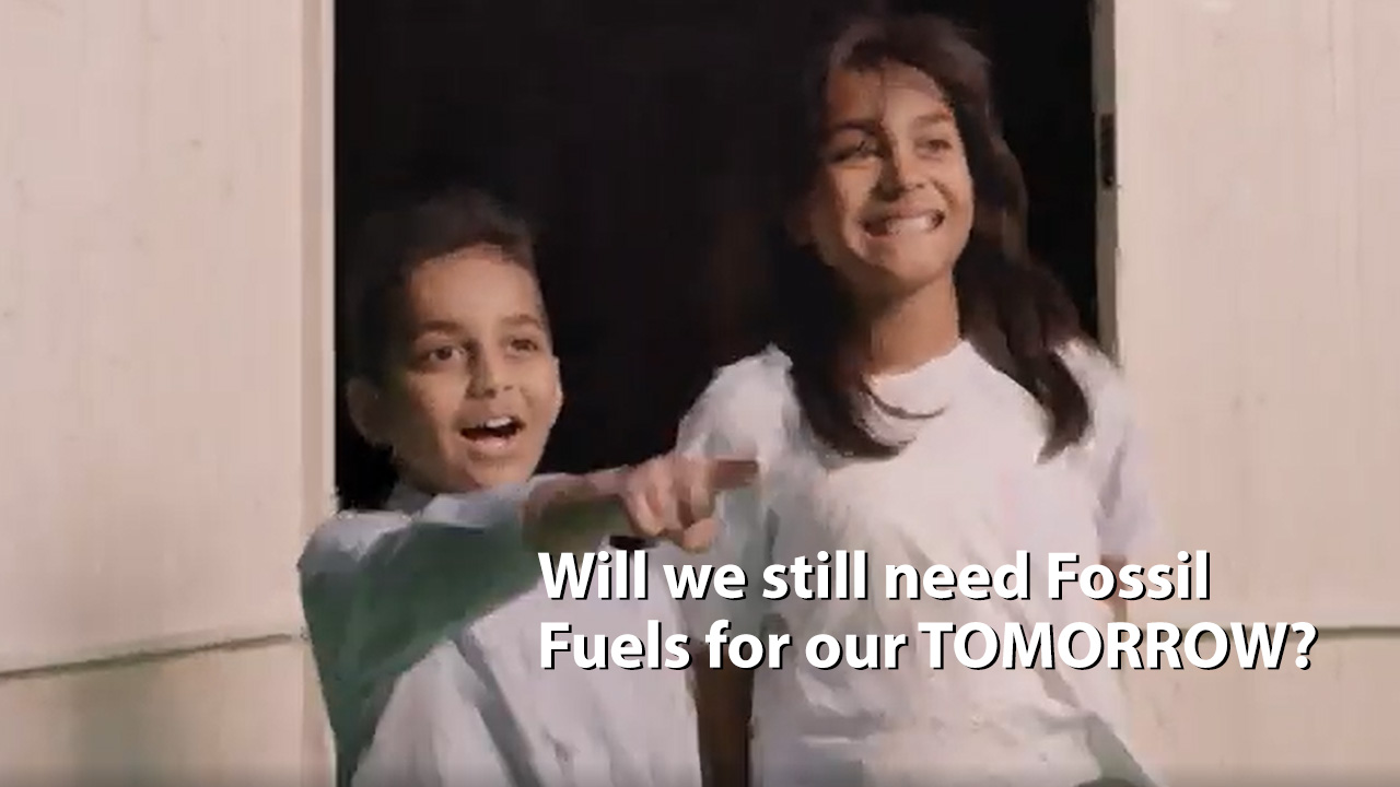 Two children smiling in Tata Steel fossil-fuels film